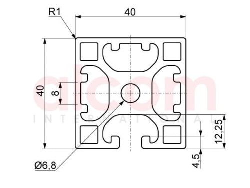 Profil 8 40x40 lekki 3N X-Line