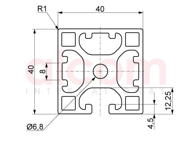 Profil 8 40x40 lekki 3N X-Line