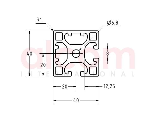 Profil 8 40x40 lekki 2N 90 X-Line