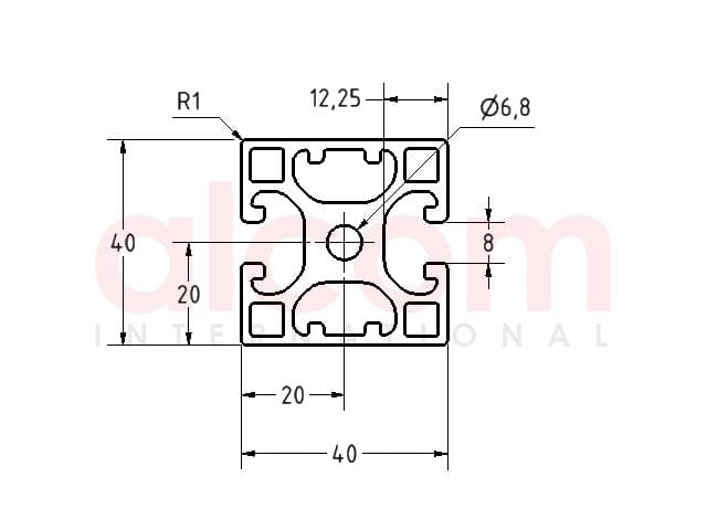 Profil 8 40x40 lekki 2N180 X-Line