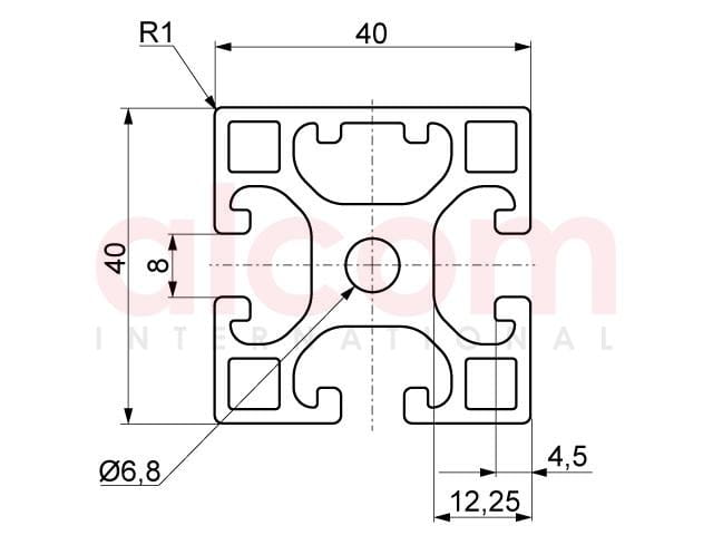 Profil 8 40x40 lekki 1N X-Line