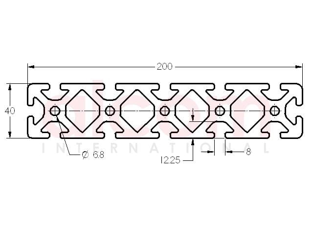 Profil aluminiowy konstrukcyjny 200x40 ciężki [8]