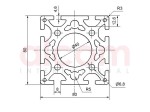 Profil aluminiowy konstrukcyjny 80x80 ciężki D40 [8]