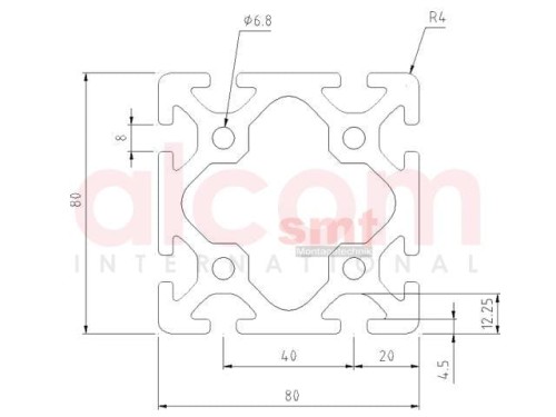 Profil aluminiowy konstrukcyjny 80x80 ciężki [8]