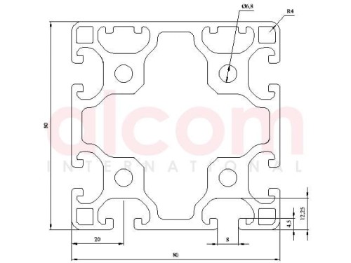 Profil aluminiowy konstrukcyjny 80x80 lekki 2N [8]