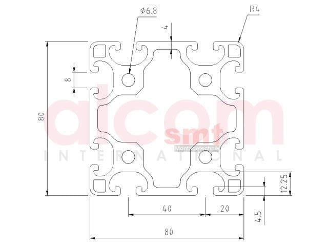 Profil aluminiowy konstrukcyjny 80x80 lekki [8]