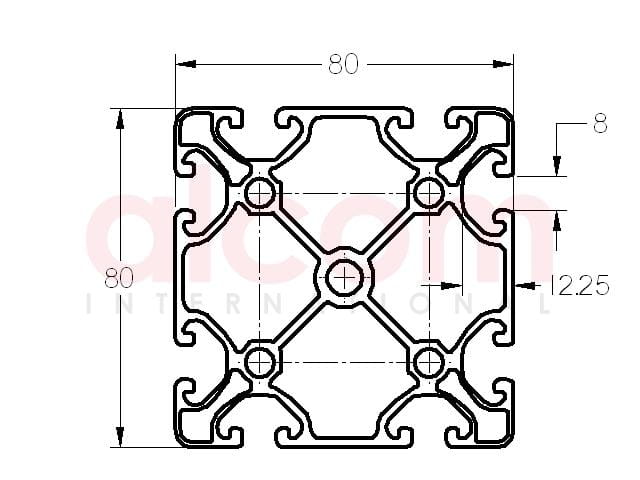 Profil aluminiowy konstrukcyjny 80x80 Eco [8]