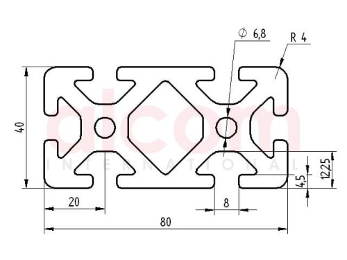 Profil aluminiowy konstrukcyjny 80x40 ciężki [8]