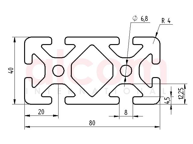 Profil aluminiowy konstrukcyjny 80x40 ciężki [8]