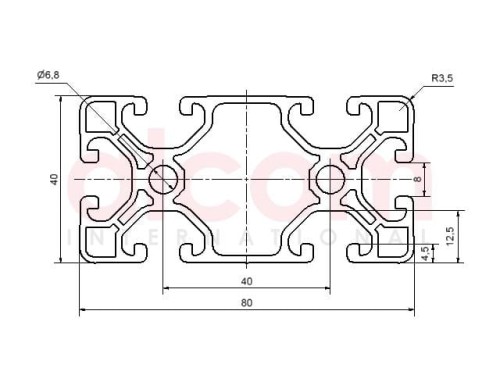 Profil aluminiowy konstrukcyjny 80x40 Eco [8]