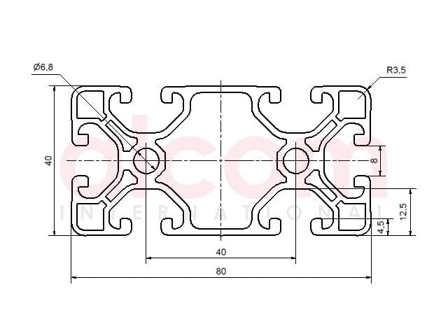 Profil aluminiowy konstrukcyjny 80x40 Eco [8]