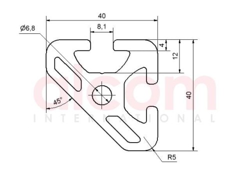 Profil aluminiowy konstrukcyjny 40x40-45° ciężki [8]