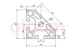 Profil aluminiowy konstrukcyjny 40x40-45° lekki [8]