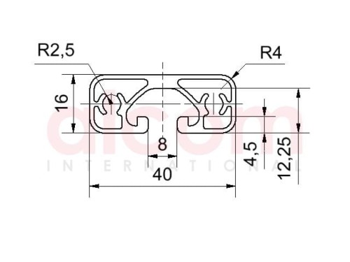 Profil aluminiowy konstrukcyjny 40x16 eco [8]