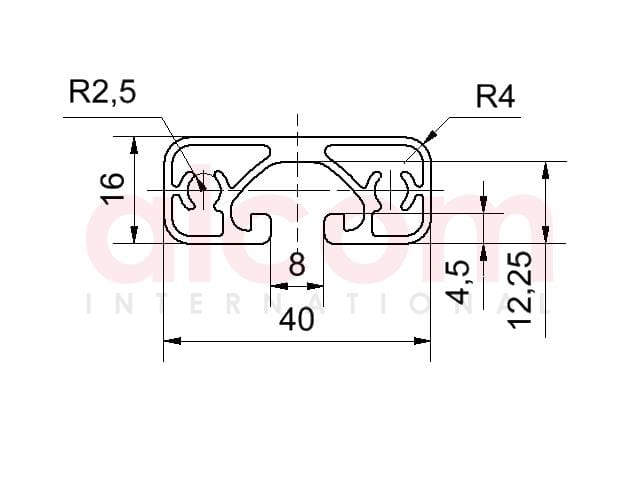 Profil aluminiowy konstrukcyjny 40x16 eco [8]