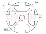 Profil aluminiowy konstrukcyjny D40 [8]