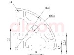 Profil aluminiowy konstrukcyjny R40-90° lekki [8]