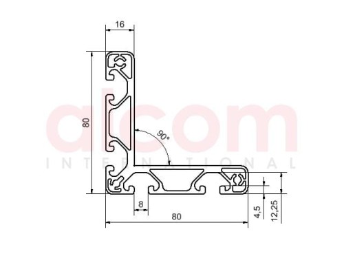 Profil aluminiowy konstrukcyjny W 80x80 E [8]