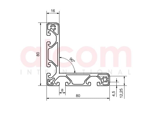 Profil aluminiowy konstrukcyjny W 80x80 E [8]