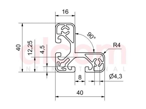 Profil aluminiowy konstrukcyjny W 40x40 E [8]