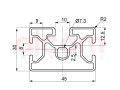 Profil aluminiowy konstrukcyjny B 45x30 [8]