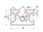 Profil aluminiowy konstrukcyjny B 45x30 [8]