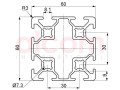 Profil aluminiowy konstrukcyjny B 60x60 [8]