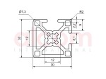 Profil aluminiowy konstrukcyjny B 30x30 2N90 [8]