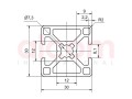 Profil aluminiowy konstrukcyjny B 30x30 2N180 [8]