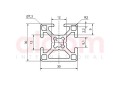 Profil aluminiowy konstrukcyjny B 30x30 1N [8]