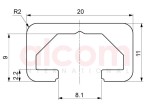 Profil aluminiowy konstrukcyjny 20x11 [8]