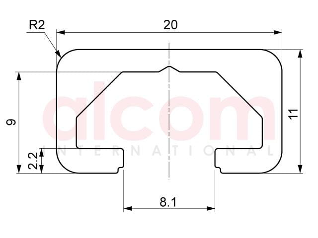 Profil aluminiowy konstrukcyjny 20x11 [8]