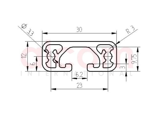 Profil aluminiowy konstrukcyjny 30x12 lekki [6]