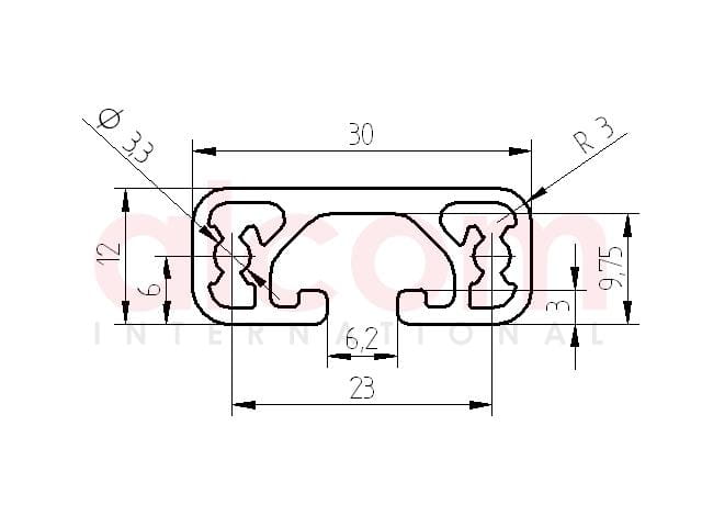 Profil aluminiowy konstrukcyjny 30x12 lekki [6]
