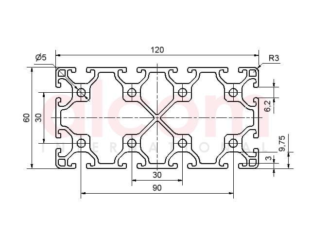 Profil aluminiowy konstrukcyjny 120x60 lekki [6]