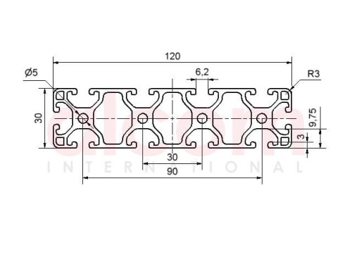 Profil aluminiowy konstrukcyjny 120x30 lekki [6]