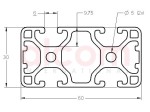 Profil aluminiowy konstrukcyjny 60x30 2N180° [6]