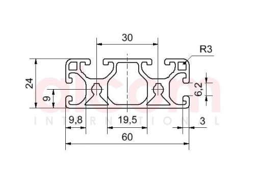 Profil aluminiowy konstrukcyjny 60x24 lekki [6]