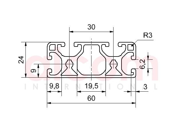 Profil aluminiowy konstrukcyjny 60x24 lekki [6]