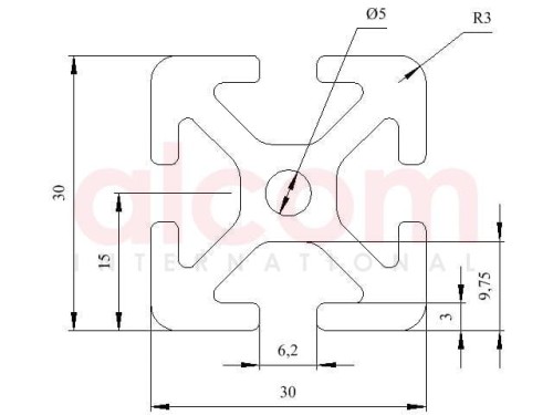 Profil aluminiowy konstrukcyjny 30x30 ciężki [6]