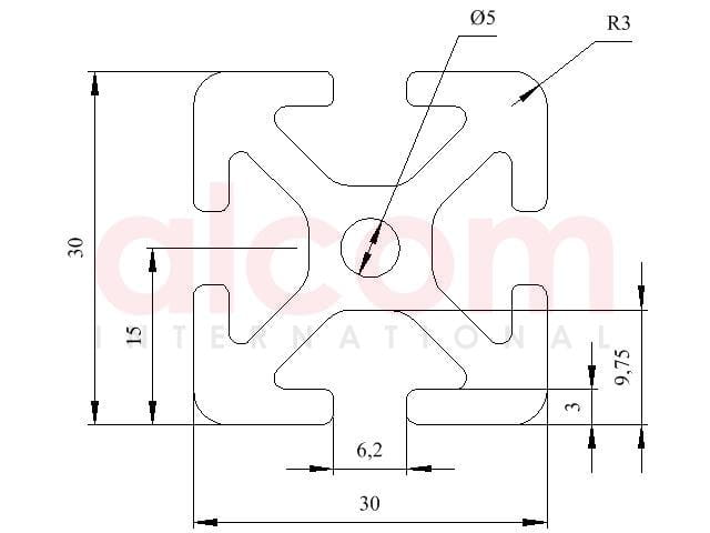 Profil aluminiowy konstrukcyjny 30x30 ciężki [6]