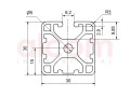 Profil aluminiowy konstrukcyjny 30x30 lekki 3N [6]