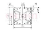 Profil aluminiowy konstrukcyjny 30x30 lekki 3N [6]