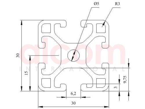 Profil aluminiowy konstrukcyjny 30x30 lekki [6]