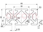 Profil aluminiowy konstrukcyjny 60x30 ciężki [6]