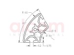 Profil aluminiowy konstrukcyjny R30x60 60° [6]