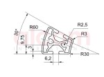 Profil aluminiowy konstrukcyjny R30x60 30° [6]