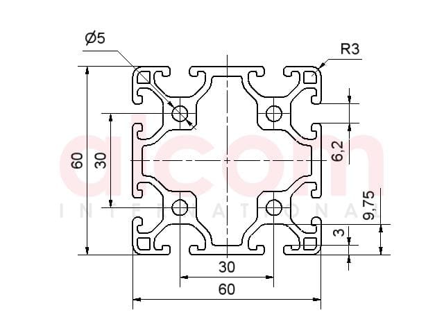 Profil aluminiowy konstrukcyjny 60x60 lekki [6]