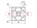 Profil aluminiowy konstrukcyjny 45x45 3N [10]