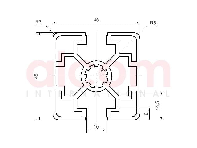 Profil aluminiowy konstrukcyjny 45x45 2N180 [10]